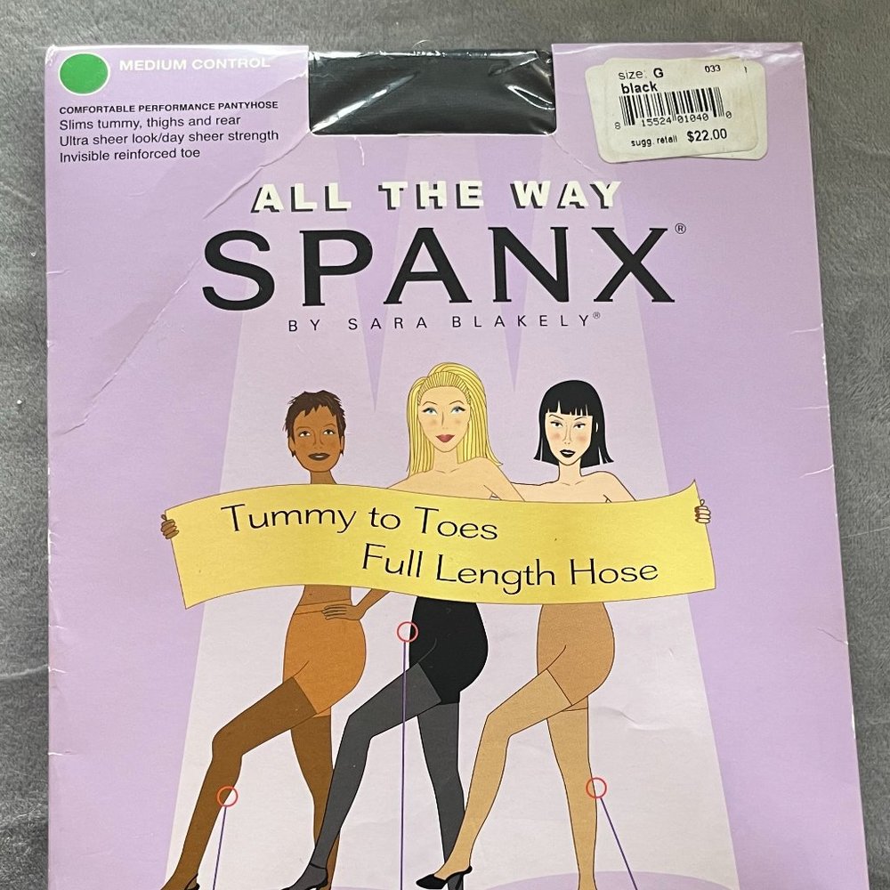 SPANX - All The Way - Tummy To Toes Full Length Hose -Black Size "G"